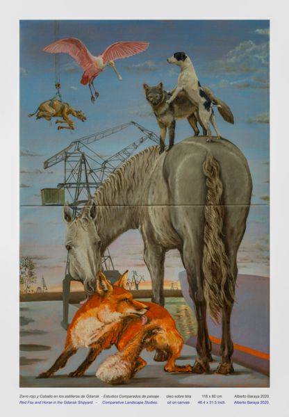 Alberto Baraya - Zorro rojo y caballo en los astilleros de Gdnask